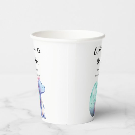 Schattigee Waterverf Little Dinosaur Baby shower Papieren Bekers (Rechts)