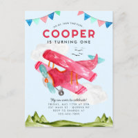 Schattigee Waterverf Luchtvaart Sky Red Vliegtuig 