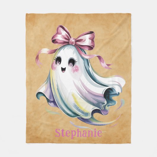 Schattigee Waterverf Meisje Ghost Verjaardag Mash  Fleece Deken (Voorkant)