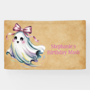 Schattigee Waterverf Meisje Ghost Verjaardag Mash Spandoek