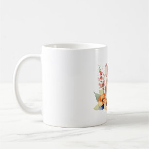 Schattigee waterverf met bloemetjes koffiemok