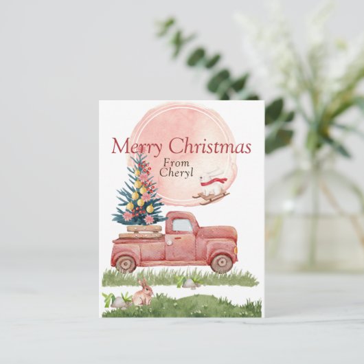 Schattigee Waterverf Modern Feestdagenkaart (Staand voorkant)