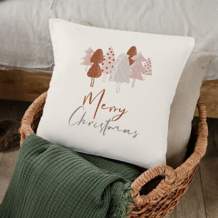 Schattigee Waterverf Modern Script Boho kerstboom Kussen