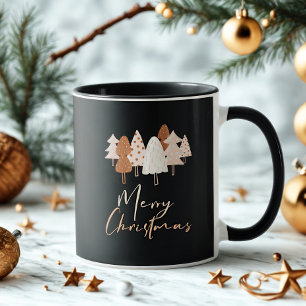 Schattigee Waterverf Modern Script Boho kerstboom Mok