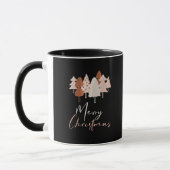 Schattigee Waterverf Modern Script Boho kerstboom Mok (Links)