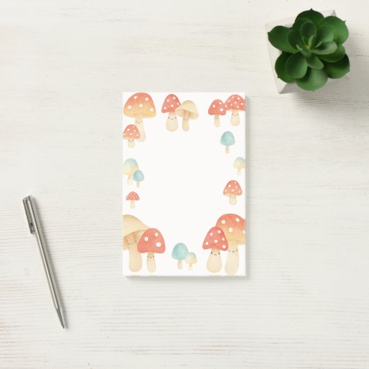 Schattigee Waterverf Mushroom Memo Pad Post-it® Notes (Kantoor)