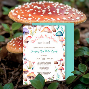 Schattigee Waterverf Mushroom Woodland Baby shower Kaart