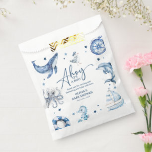 Schattigee Waterverf nautische jongen Baby shower Bedankzakje