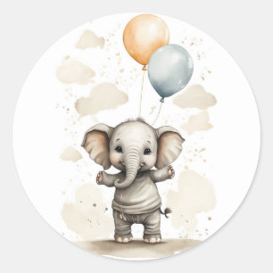 Schattigee Waterverf olifant Shirt grote ballonnen Ronde Sticker
