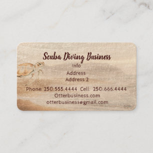 Schattigee Waterverf Otter Scuba Duiken of Ocean Z Visitekaartje