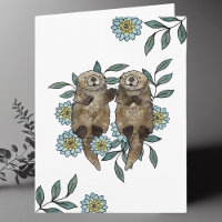 Schattigee Waterverf otters blanco