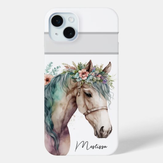 Schattigee Waterverf Paard  Naam Case-Mate iPhone Case (Achterkant)