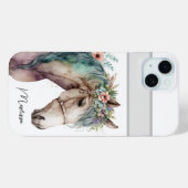 Schattigee Waterverf Paard  Naam Case-Mate iPhone Case (Achterkant (horizontaal))