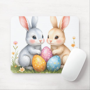 Schattigee Waterverf paashaas Happy Easter Muismat