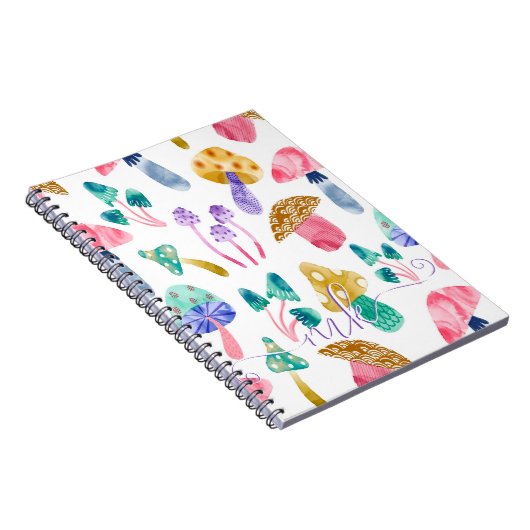 Schattigee Waterverf Paddenstoelen Notitieboek (Rechterzijde)