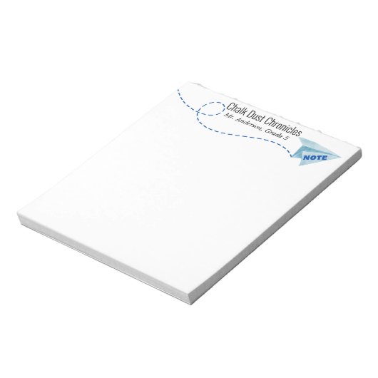 Schattigee waterverf Papier Vliegtuig met Opmerkin Notitieblok (Gedraaid)