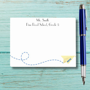 Schattigee waterverf Papier Vliegtuig met Opmerkin Post-it® Notes