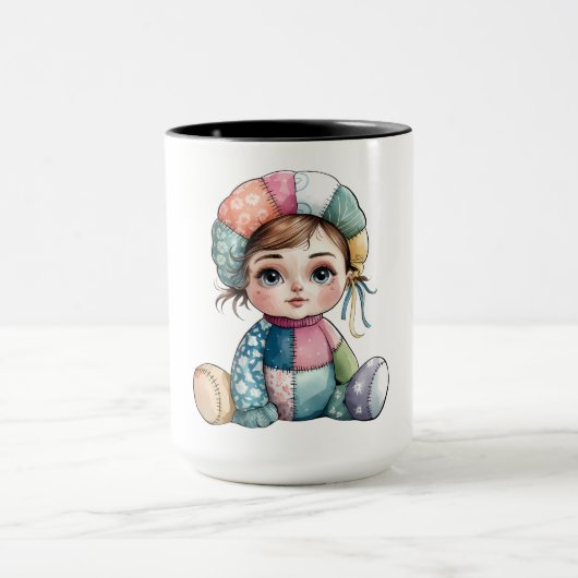 Schattigee Waterverf Patchwork Baby Snow Woman Mok (Midden)