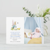 Schattigee Waterverf Peter Rabbit 1e verjaardag Kaart (Staand voorkant)