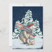 Schattigee Waterverf Polar Beren Feestdagenkaart (Achterkant)