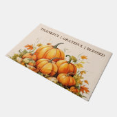 Schattigee Waterverf pompoen dankbaar dankbaar gez Deurmat (Schuin)