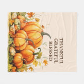 Schattigee Waterverf pompoen dankbaar dankbaar gez Fleece Deken (Voorkant (Horizontaal))