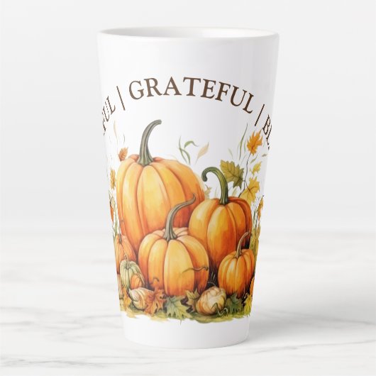 Schattigee Waterverf pompoen dankbaar dankbaar gez Latte Mok (Voorkant)