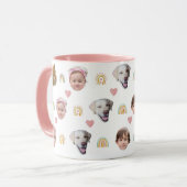 Schattigee Waterverf Raibow 4 foto gezichten Mok (Voorkant links)