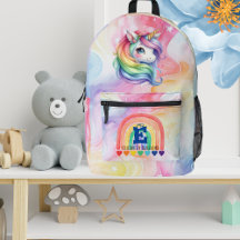Schattigee Waterverf Rainbow Eenhoorn Monogram Naa