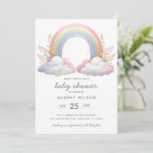 Schattigee Waterverf Regenboog Genderneutraal Baby Kaart (Staand voorkant)