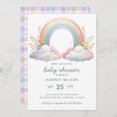 Schattigee Waterverf Regenboog Genderneutraal Baby Kaart (Voorkant / Achterkant)