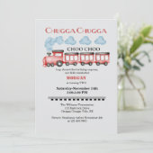 Schattigee Waterverf rode trein 2e verjaardag Kaart (Staand voorkant)