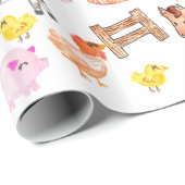 Schattigee Waterverf Rustiek Boerderij Barnyard An Cadeaupapier (Rol Hoek)