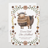 Schattigee Waterverf Schapendracht Aankondiging (Voorkant / Achterkant)