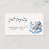 Schattigee waterverf Sleepy beer baby shower Regis Informatiekaartje (Voorkant)