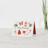 Schattigee waterverf snoepriet winter kerst Kaart (Voorkant)