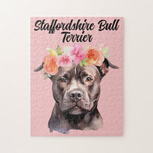 Schattigee Waterverf Staffordshire Bull Terrier Do Legpuzzel