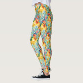 Schattigee Waterverf stijl kippen Leggings (Links)