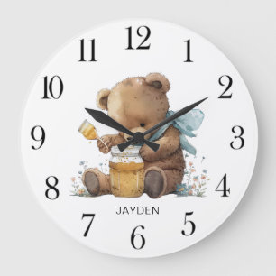 Schattigee Waterverf Teddy Bear Honey Pot Grote Klok
