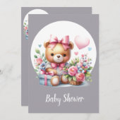 Schattigee Waterverf teddybeer baby dier Kaart (Voorkant / Achterkant)