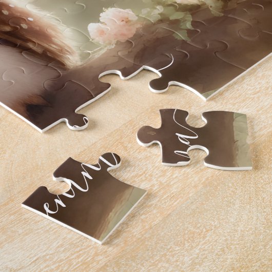 Schattigee waterverf uil naam puzzel legpuzzel (Zijkant)