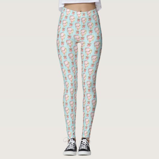 Schattigee Waterverf van luchtballon Leggings (Voorkant)