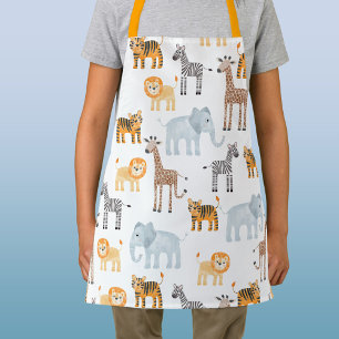 Schattigee Waterverf van safaridieren Schort