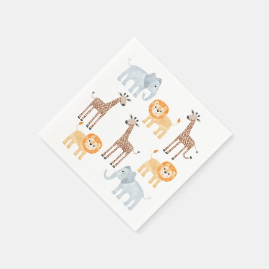 Schattigee Waterverf van safaridieren Servet (Hoek)