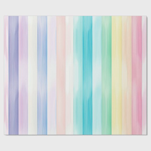 Schattigee Waterverf Verticale Pastel Regenboog St Cadeaupapier (Vlak)