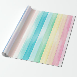Schattigee Waterverf Verticale Pastel Regenboog St Cadeaupapier
