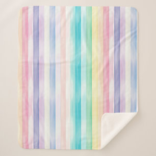 Schattigee Waterverf Verticale Pastel Regenboog St Sherpa Deken