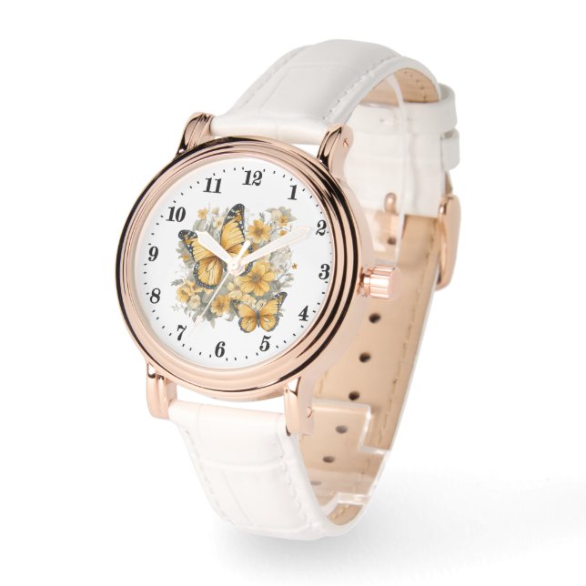 Schattigee waterverf vlinder liefhebbers horloge (Hoek)