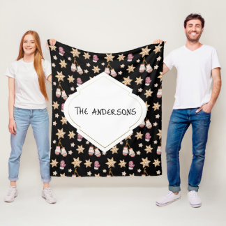 Schattigee Waterverf Winter Glowes Sneeuwman Cooki Fleece Deken