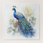 Schattigee Waterverf Winter Peacock Legpuzzel (Verticaal)